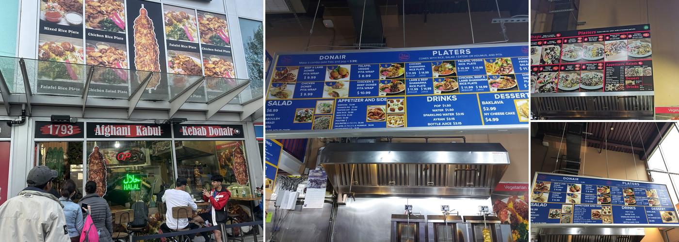 Afghani Kabul Kebab Donair Ltd Menu