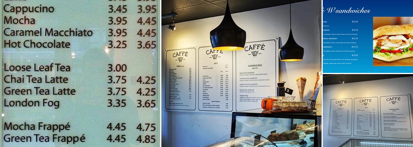 Caffé W Menu