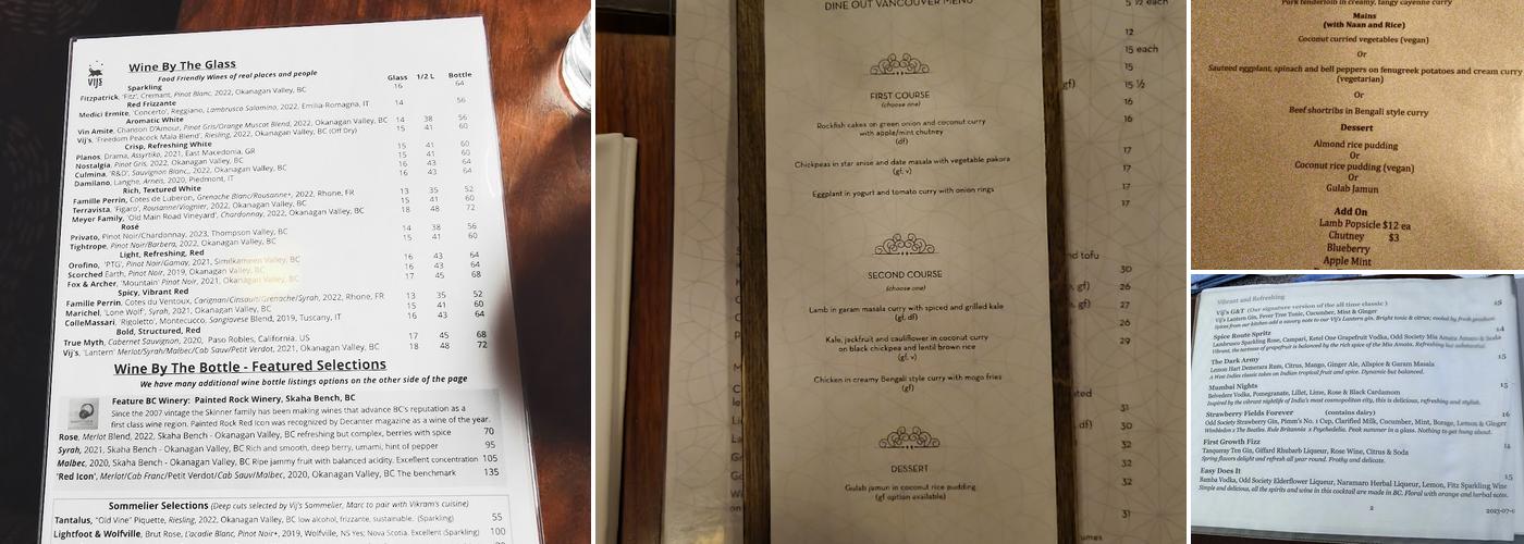 Vij's Menu