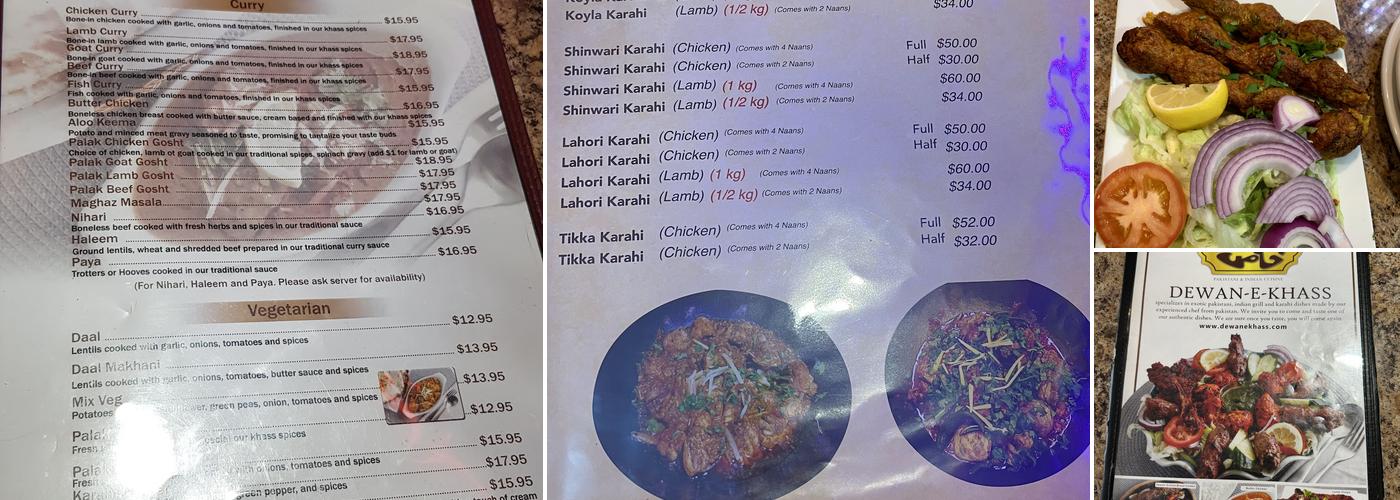 Dewan-E-Khass Menu