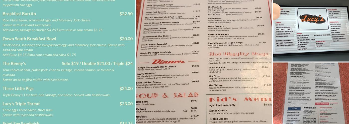 Lucy's Eastside Diner Menu