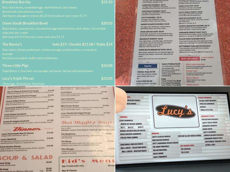 Lucy's Eastside Diner Menu