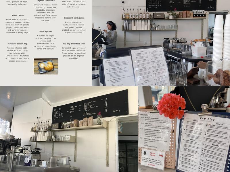 Gene Coffee Bar Menu