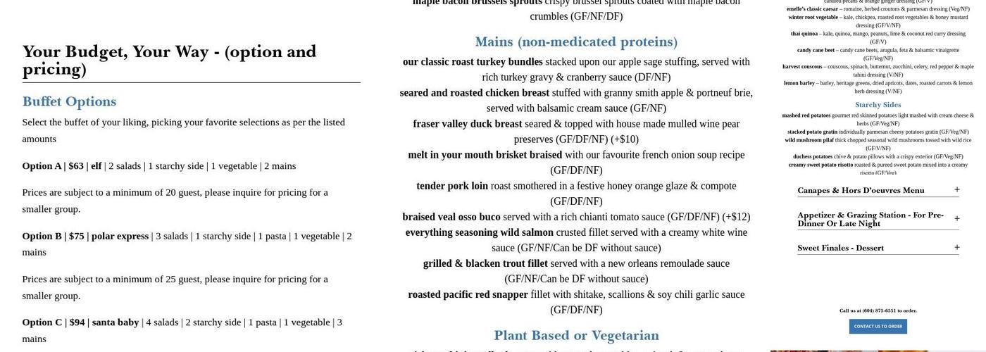 Emelle's Westside Kitchen Menu