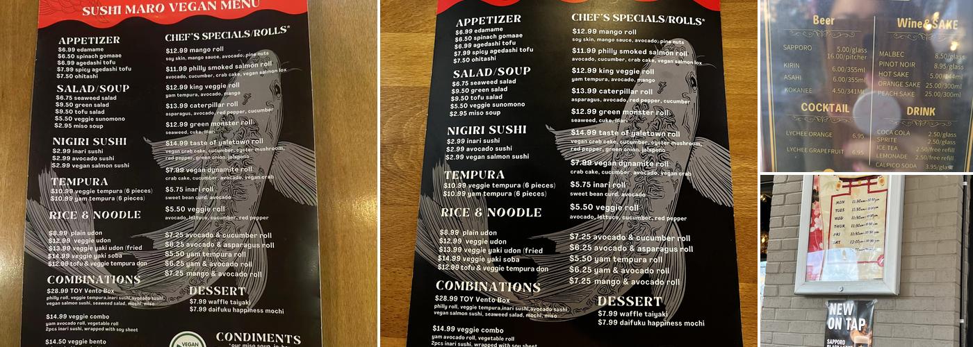 Sushi Maro Japanese Restaurant Menu