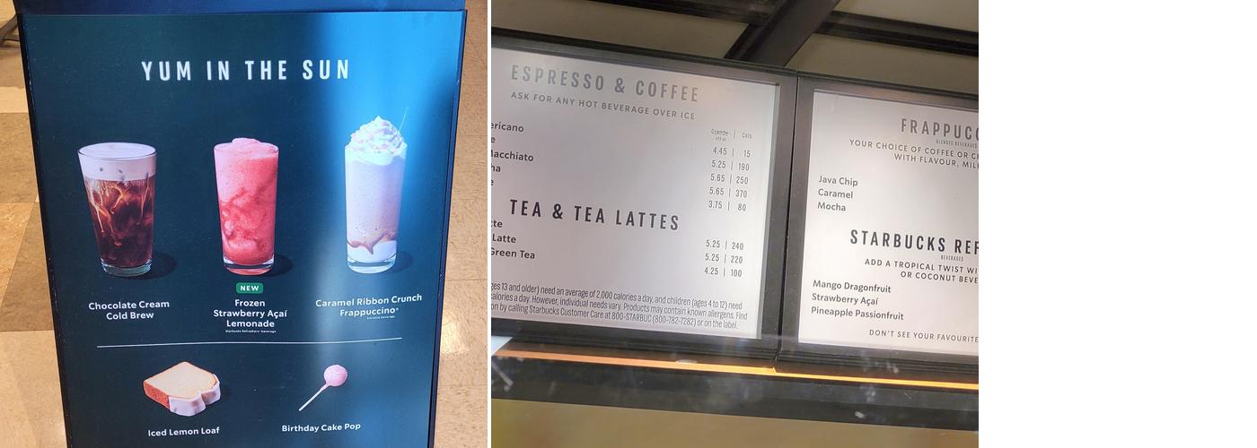 Starbucks Menu