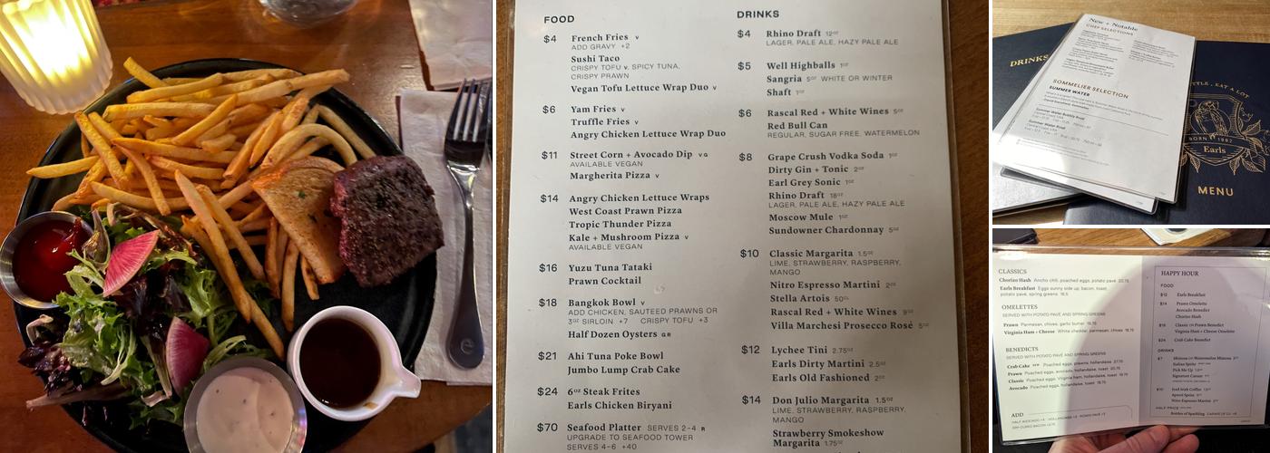 Earls Kitchen + Bar Menu