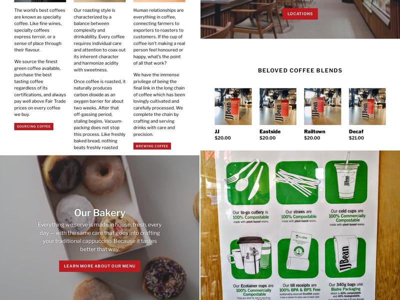 JJ Bean Coffee Roasters Menu