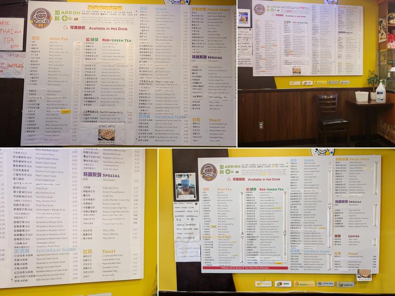 Bubble World Tea House Menu