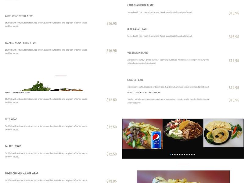 Babylon Cafe Menu