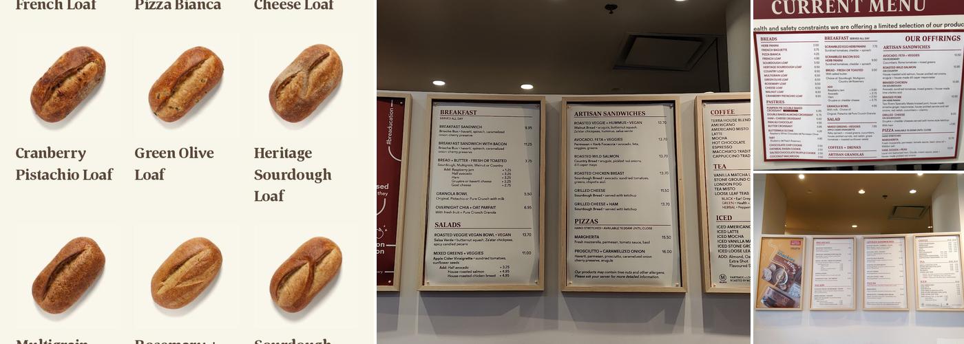 Terra Breads Menu