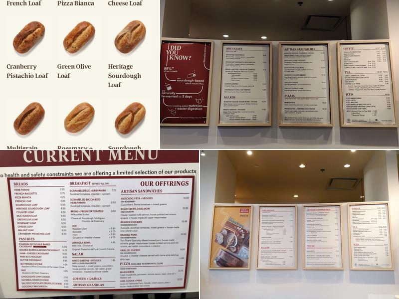 Terra Breads Menu