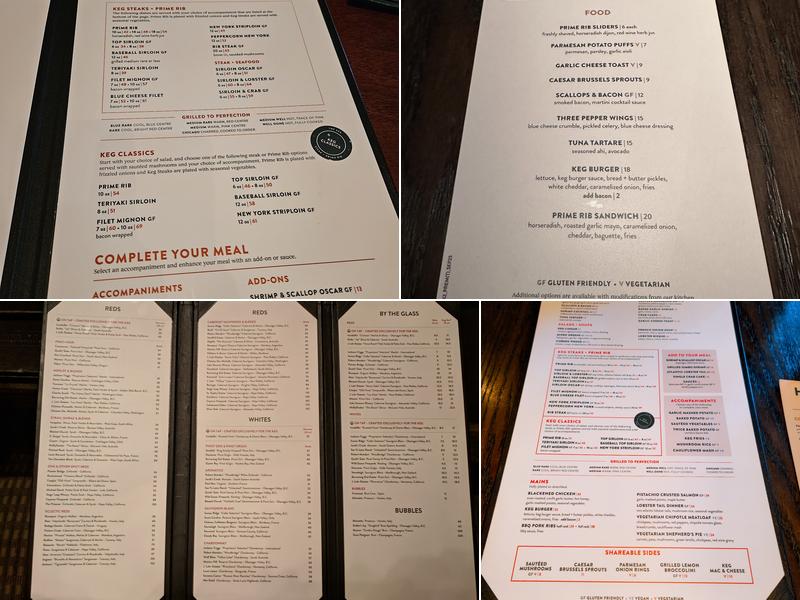 The Keg Steakhouse + Bar - Yaletown Menu