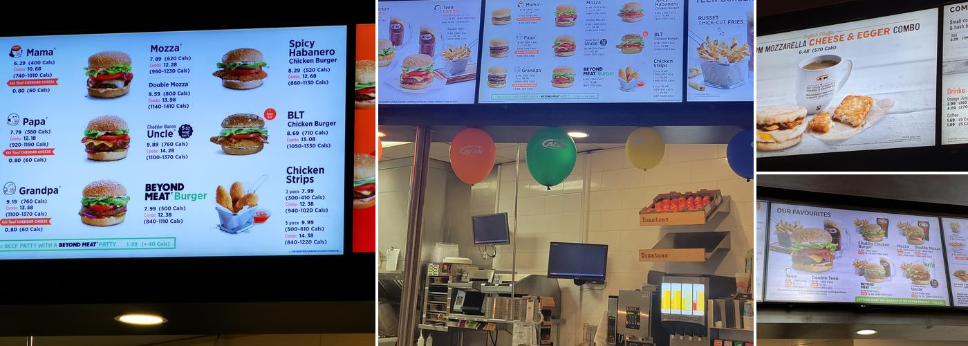 A&W Canada Menu