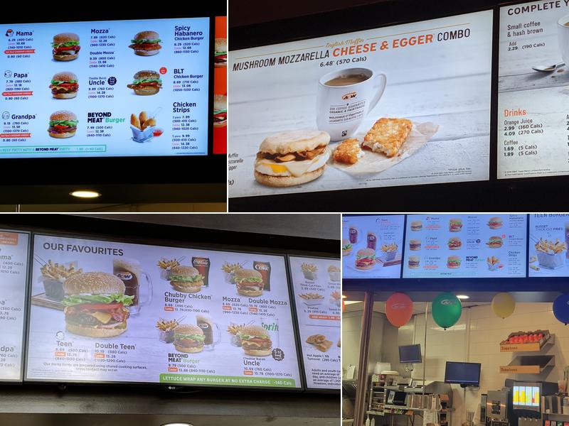 A&W Canada Menu