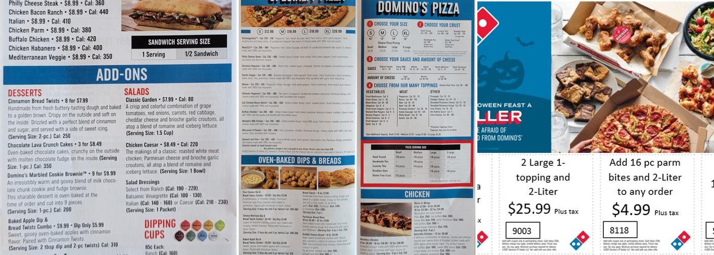 Domino's Pizza Menu