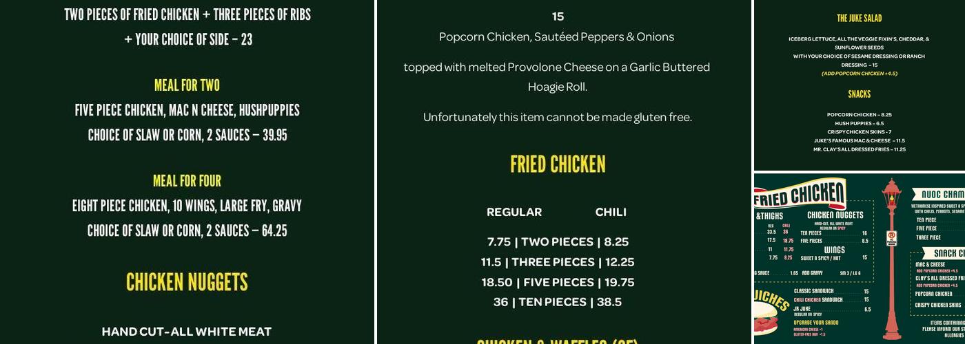 Juke Fried Chicken Menu