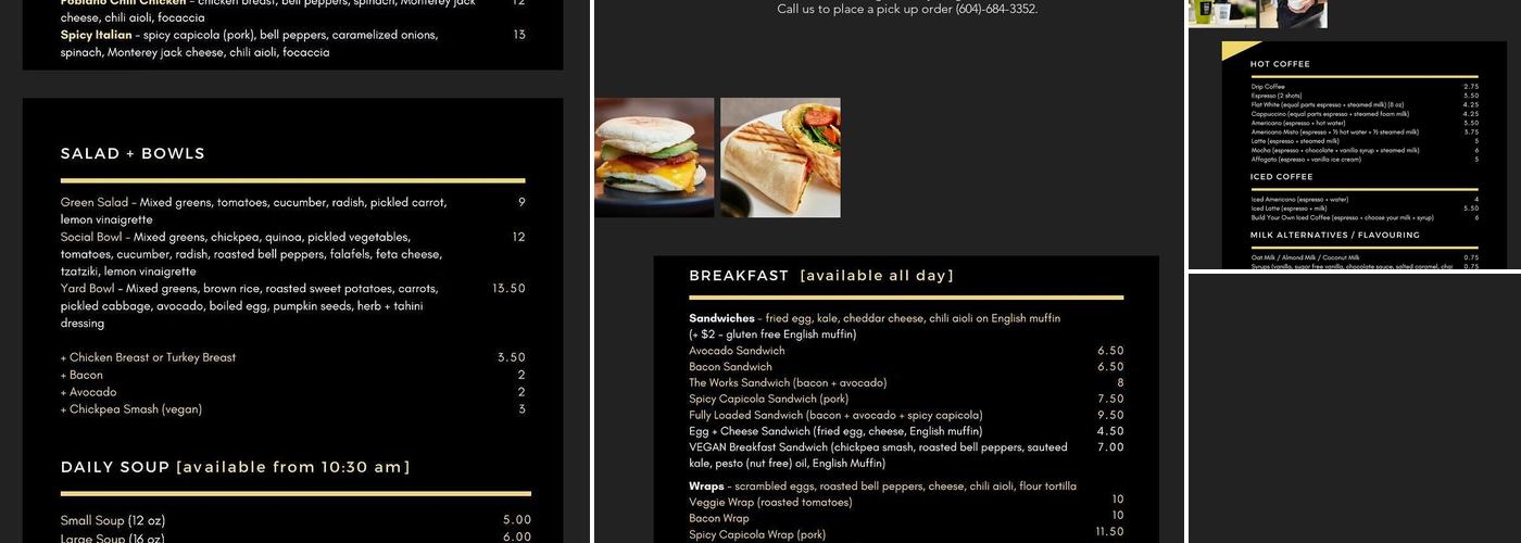 Social Crust Café & Catering Menu