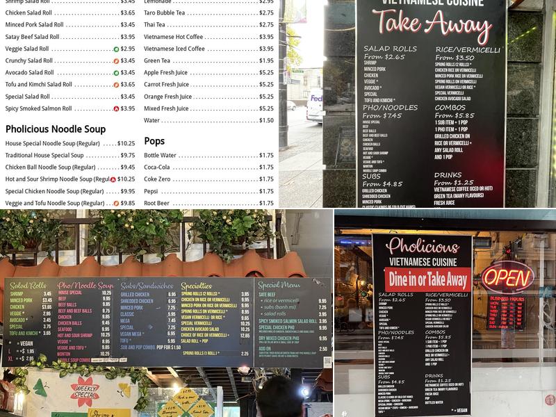 Pholicious Menu