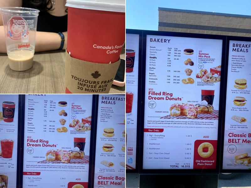 Tim Hortons Menu