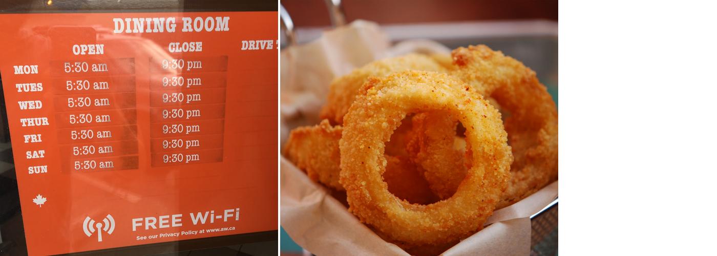 A&W Canada Menu