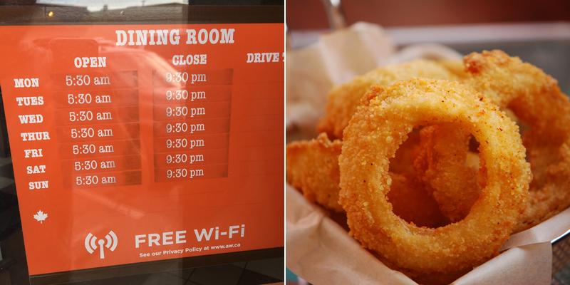 A&W Canada Menu