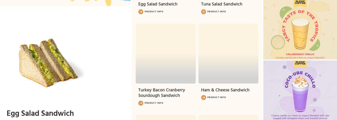 Blenz Coffee Menu