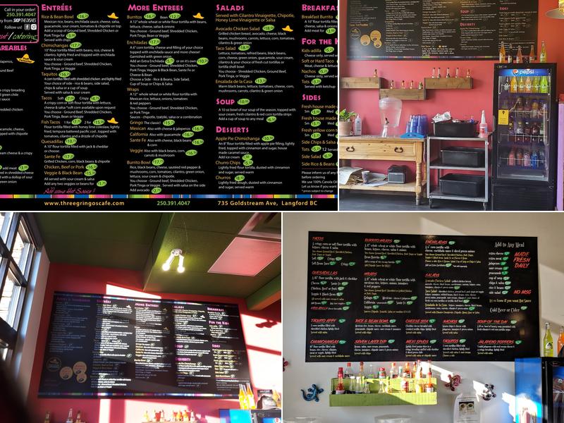 Three Gringos Mexican Grill Menu