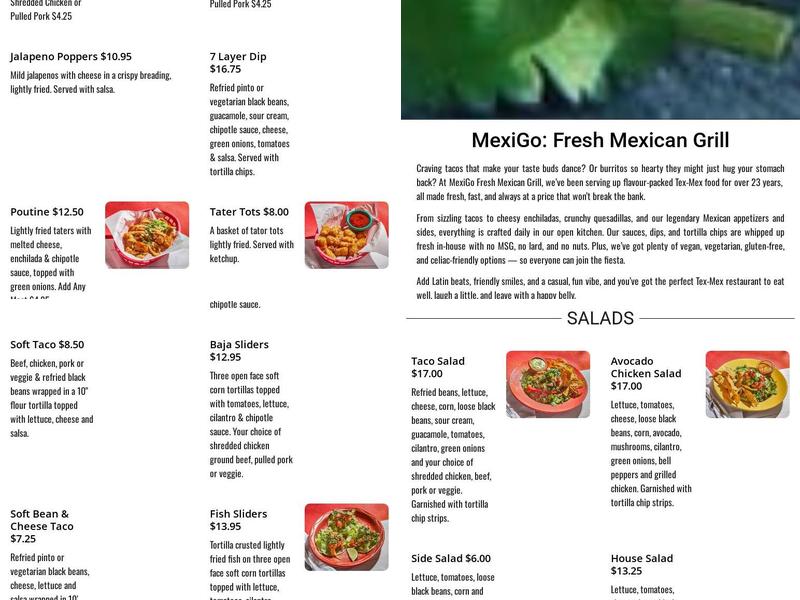 Mexigo Menu