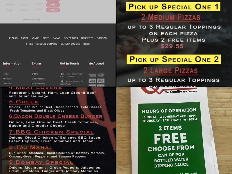 Q Pizza Menu