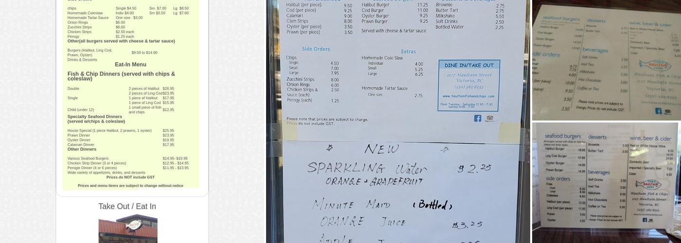 Haultain Fish & Chips Menu