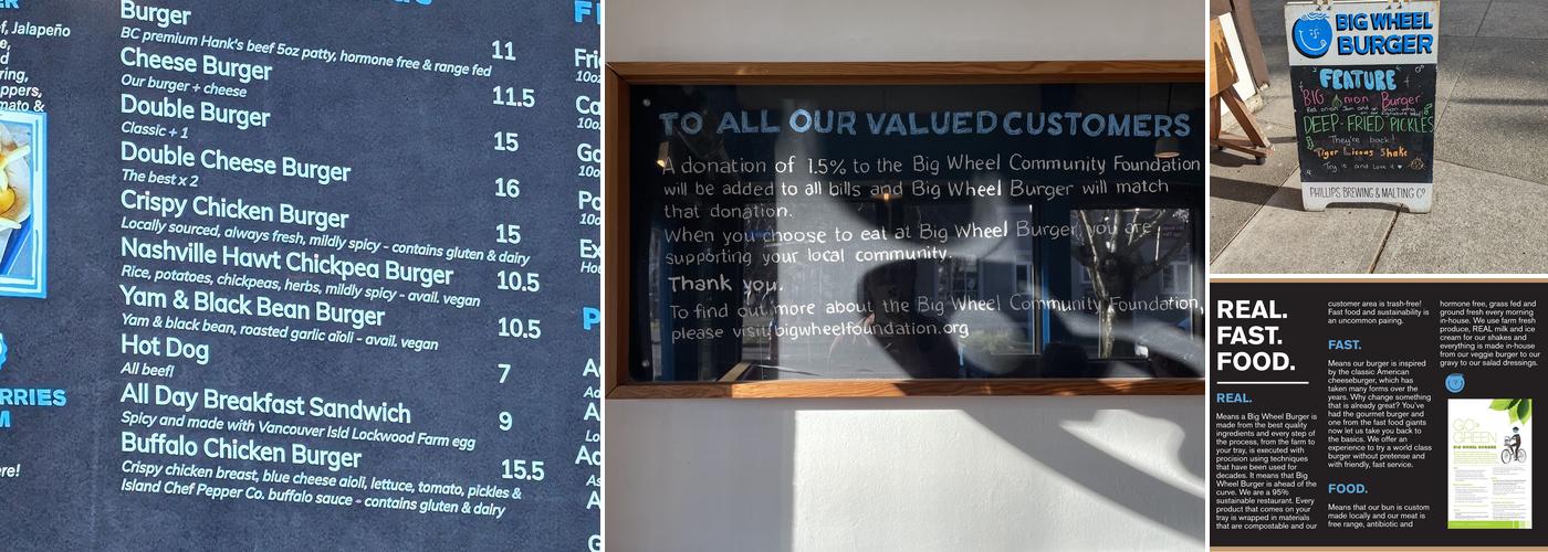 Big Wheel Burger COOK ST Menu