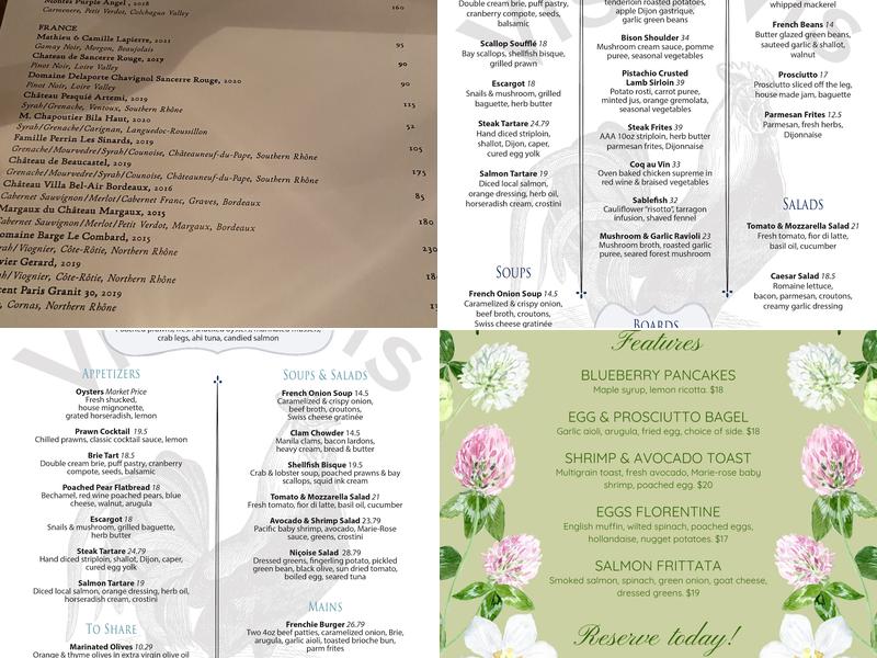 Vis-à-Vis Menu