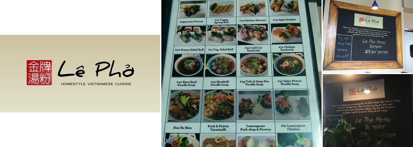 Le Pho Menu