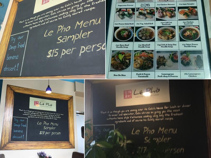 Le Pho Menu