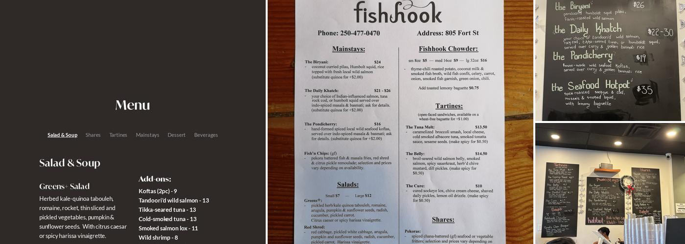 Fishhook Menu