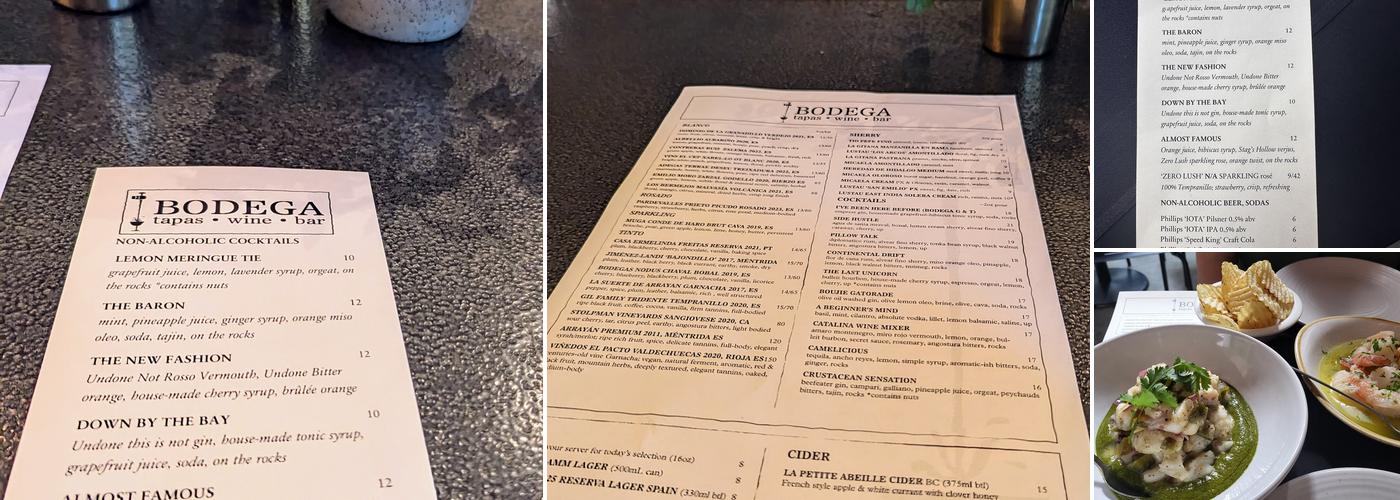 Bodega Menu