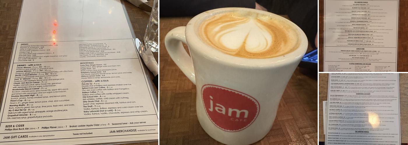 Jam Cafe Menu
