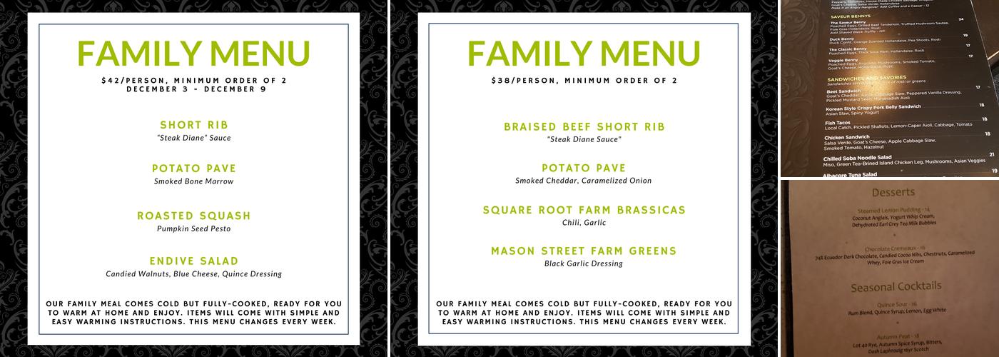 Saveur Restaurant Menu