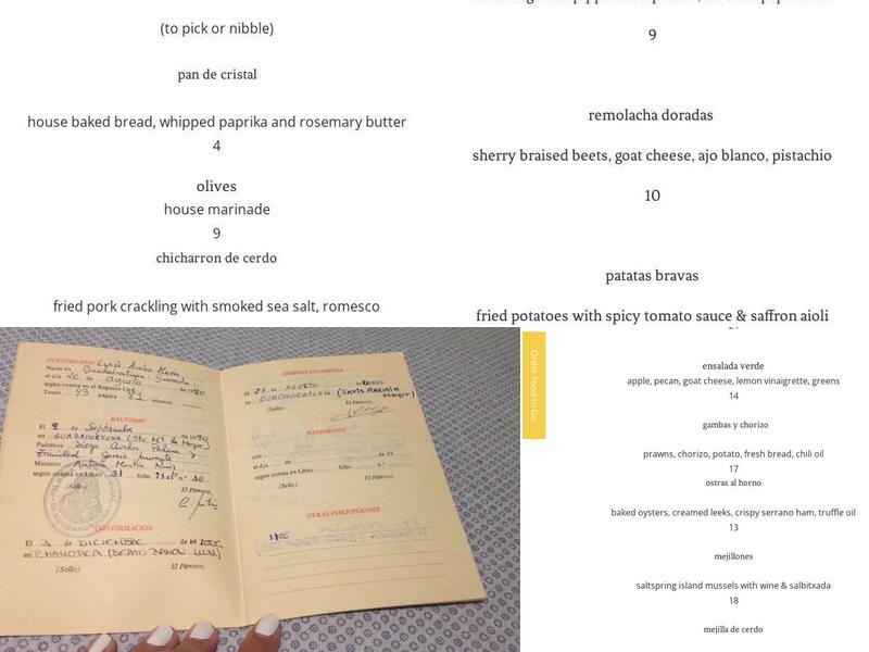 Perro Negro Taperia Menu