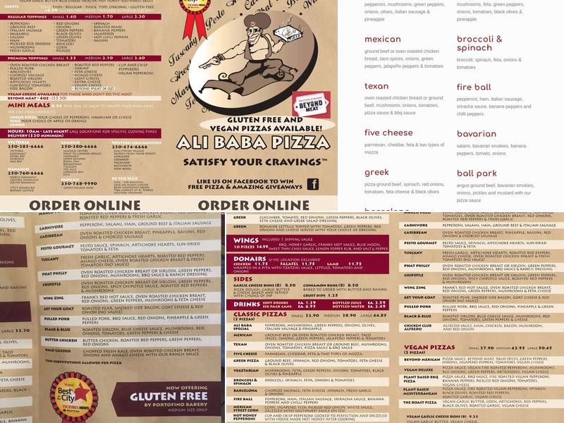 Ali Baba Pizza Westshore Menu