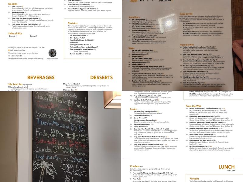 Baan Thai Wok & Bar Menu