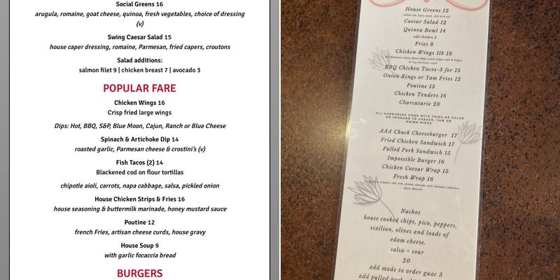 View Street Social Menu