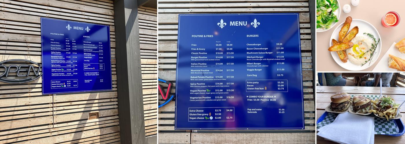 L'Authentique Poutine and Burgers Menu