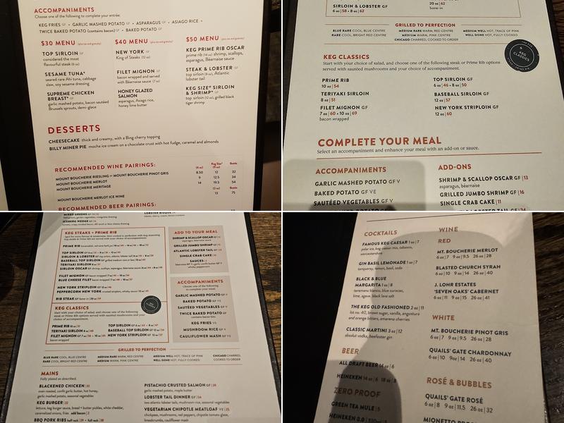 The Keg Steakhouse + Bar - Saanich Menu