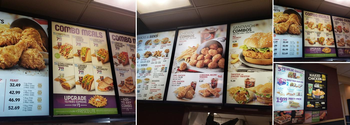 KFC Menu