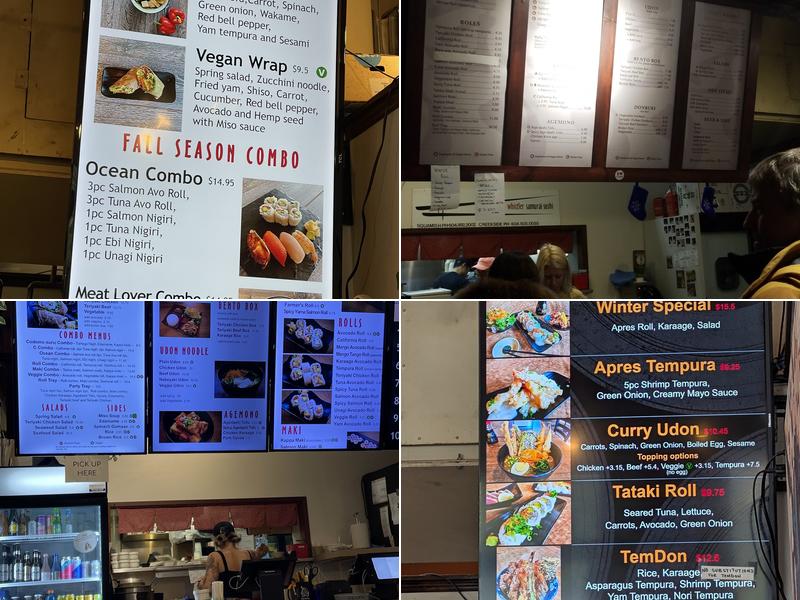 Samurai Sushi Whistler Menu