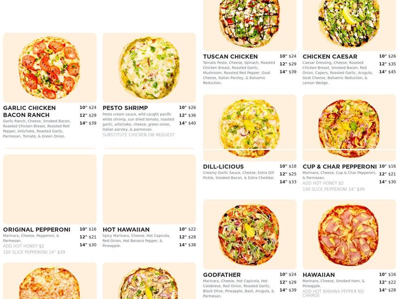 Emilio Finatti Pizzeria White Rock Menu