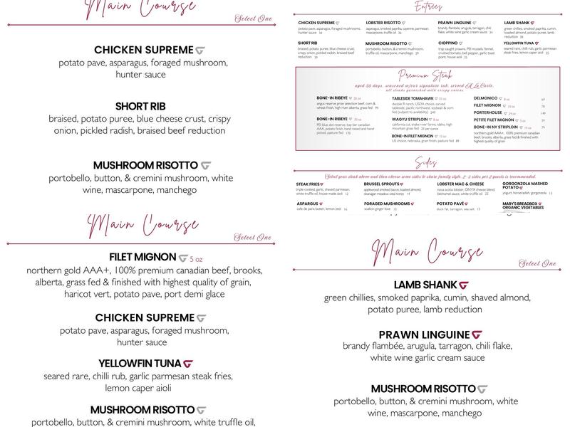 ONYX Steakhouse Menu