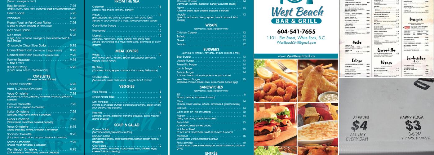 West Beach Bar & Grill Menu